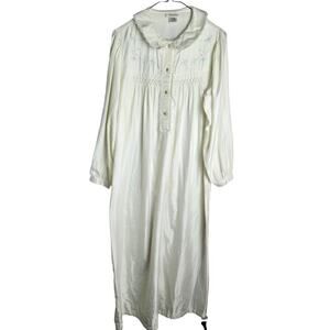 Vintage Barbizon Embroidered Long Nightgown cream, sz S Prairie, cottagecore
